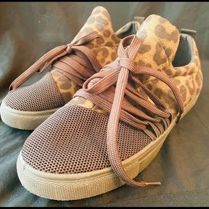 Leopard print sneakers size 8